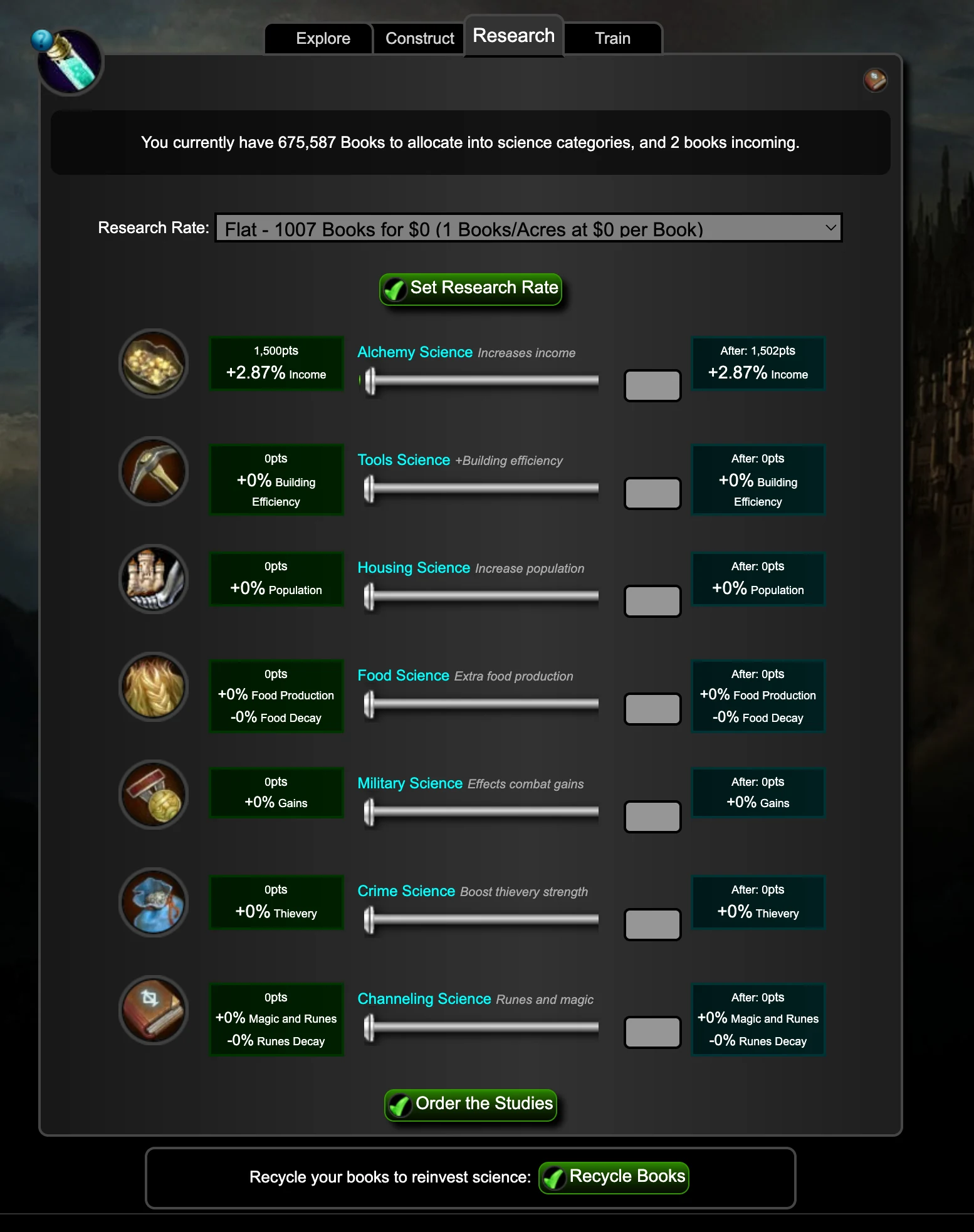 Classic research screen